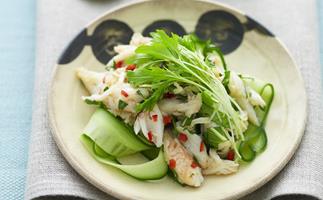 minted crab and cucumber salad