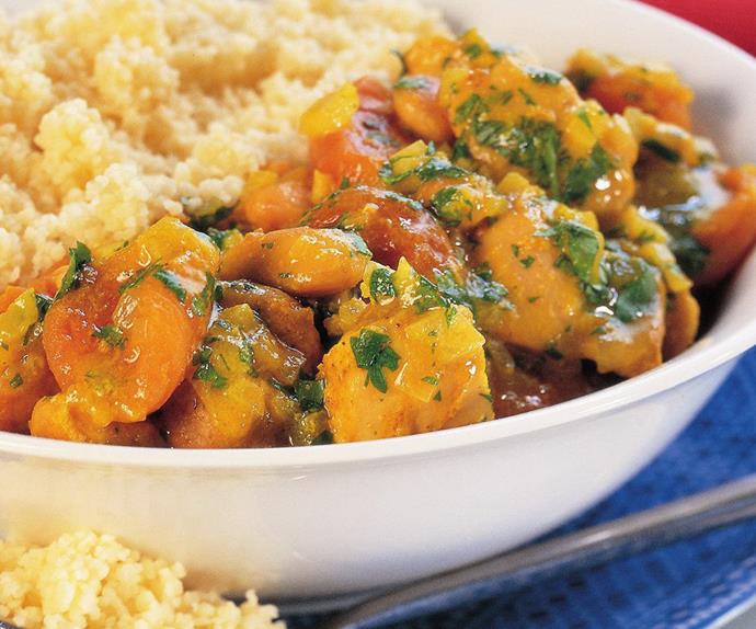 Spiced apricot and chicken tagine