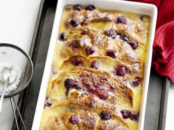 **[White chocolate and raspberry croissant pudding](https://www.womensweeklyfood.com.au/recipes/white-chocolate-and-raspberry-croissant-pudding-11974|target="_blank")**