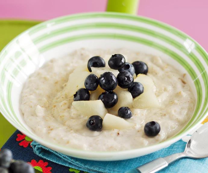 porridge with pear compote