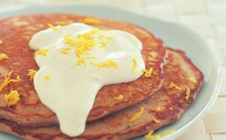 buckwheat pancakes with lemon cream