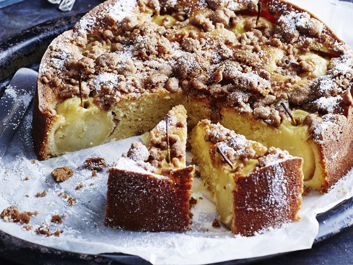 **[Apple and cinnamon crunch cake with cinnamon anglaise](https://www.womensweeklyfood.com.au/recipes/apple-and-cinnamon-crunch-cake-with-cinnamon-anglaise-11242|target="_blank")**

Pop the kettle on.