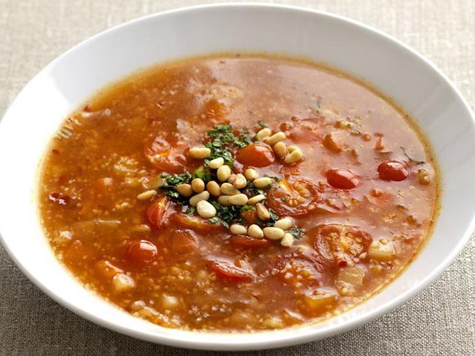 **[Moroccan vegetable soup with harissa](http://www.womensweeklyfood.com.au/recipes/moroccan-vegetable-soup-with-harissa-4776|target="_blank")**

For those cooler nights where you're wanting a bit of a spicy kick.