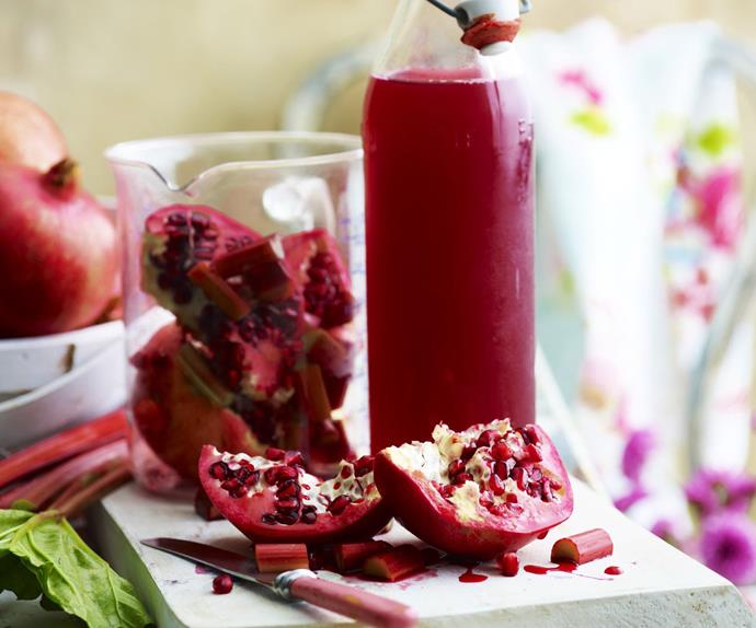 pomegranate and rhubarb cordial