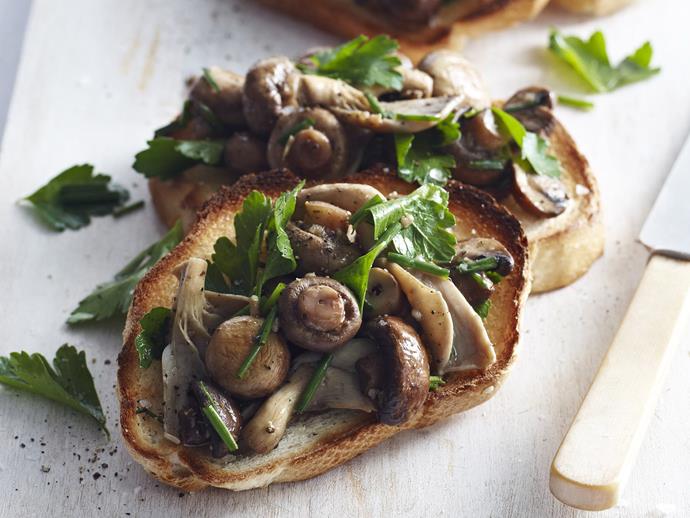 Try these [sautéed mushrooms on toast](https://www.womensweeklyfood.com.au/recipes/sauteed-mushrooms-on-toast-11008|target="_blank") instead of your usual full English this weekend. Not only are mushrooms full of B vitamins, selenium and iron, they bust out the free radicals, too. Plus, they taste great.