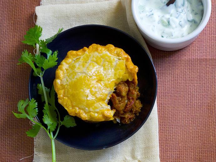 **[Lamb masala pies with raita](https://www.womensweeklyfood.com.au/recipes/lamb-masala-pies-with-raita-11066|target="_blank")**

Served with a cooling cucumber raita, these curried lamb pies will be loved by the whole family.