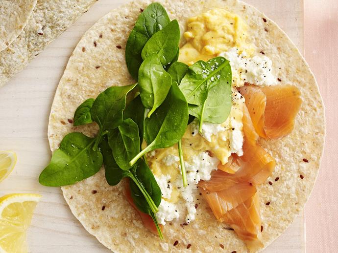 **[Breakfast burrito](https://www.womensweeklyfood.com.au/recipes/breakfast-burrito-11080|target="_blank")**

Begin the day with a delicious breakfast burrito filled with creamy scrambled egg and smoked salmon.