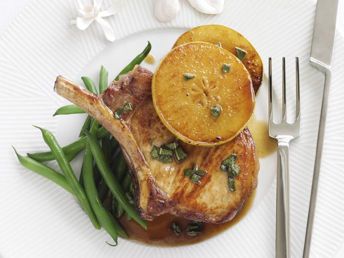 **[Pork cutlets with caramelised pear sauce](https://www.womensweeklyfood.com.au/recipes/pork-cutlets-with-caramelised-pear-sauce-16573|target="_blank")**

While it's more commonly paired with apple, pear is a spectacular match for succulent pork.