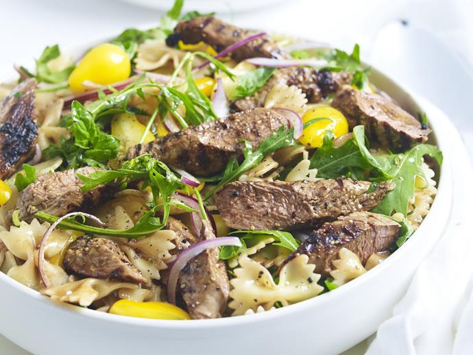 **[Lamb and pasta salad](https://www.womensweeklyfood.com.au/recipes/lamb-and-pasta-salad-10656|target="_blank")**

Tender lamb, al dente pasta and peppery rocket leaves make a fabulous pasta salad that is a meal in itself.