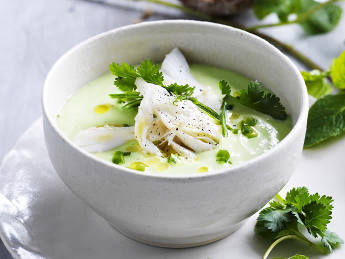 [Chilled avocado soup with crab](https://www.womensweeklyfood.com.au/recipes/chilled-avocado-soup-with-crab-10361|target="_blank")