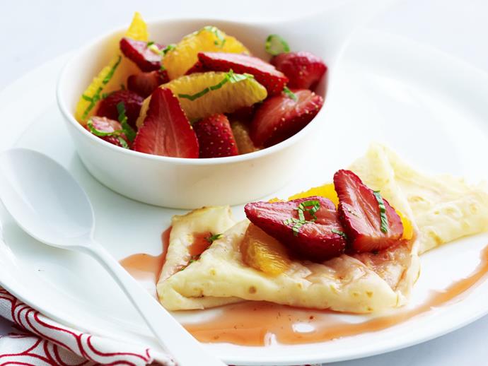 **[Crêpes with roasted strawberries](https://www.womensweeklyfood.com.au/recipes/crepes-with-roasted-strawberries-10377|target="_blank")**