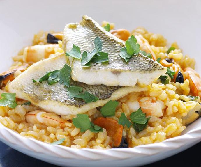oven-baked seafood risotto