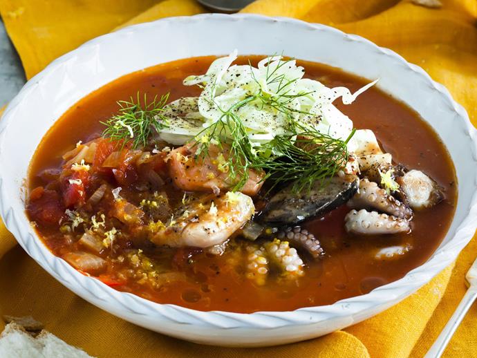**[Seafood stew](https://www.womensweeklyfood.com.au/recipes/seafood-stew-4066|target="_blank")**

Hearty and warming, this delicious stew is packed full of fresh seafood to nourish your body and soul.