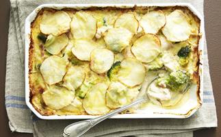 creamy bacon and fish pie with potato topping