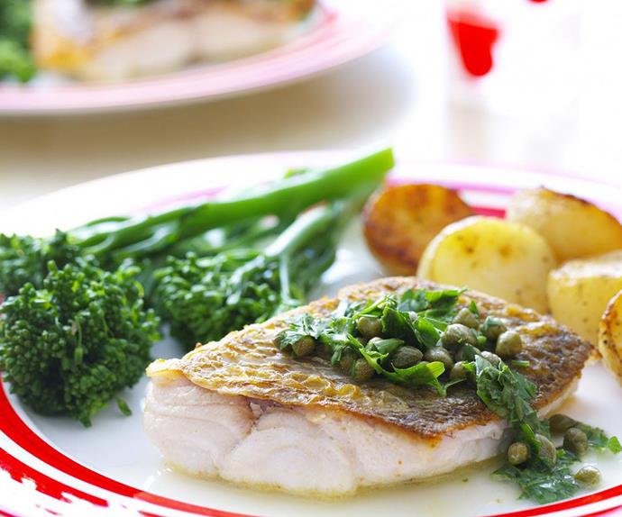 pan-seared snapper with buttery capers