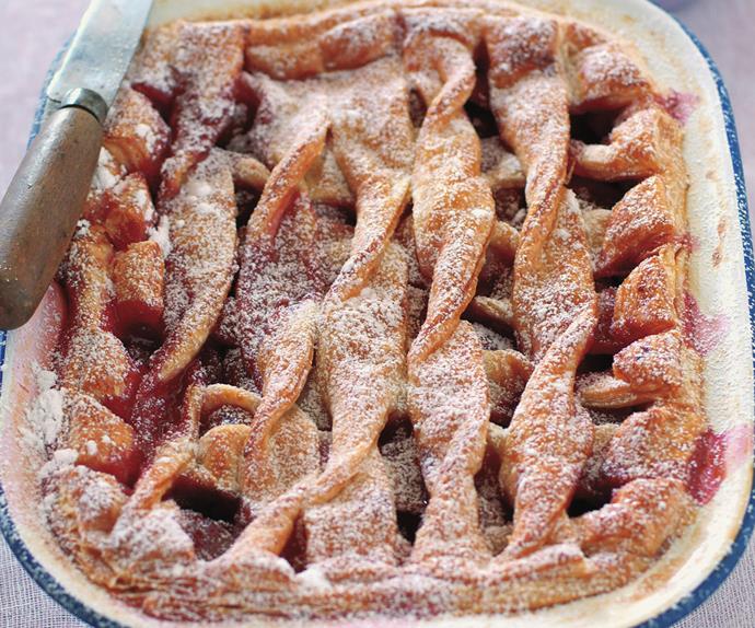 spiced apricot and plum pie