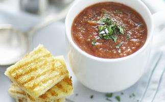 grilled tomato and red capsicum gazpacho