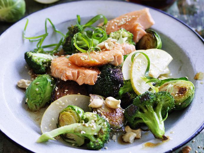 **[Broccoli and ocean trout salad](https://www.womensweeklyfood.com.au/recipes/broccoli-and-ocean-trout-salad-9990|target="_blank")**

Ocean trout is a tender and tasty addition to a salad - especially if you're over salmon. Together with sweet pear, crunchy seared vegetables and cashews, this salad has it all.