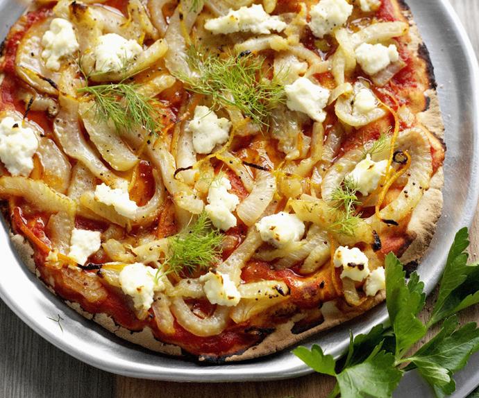Fennel and ricotta pizza