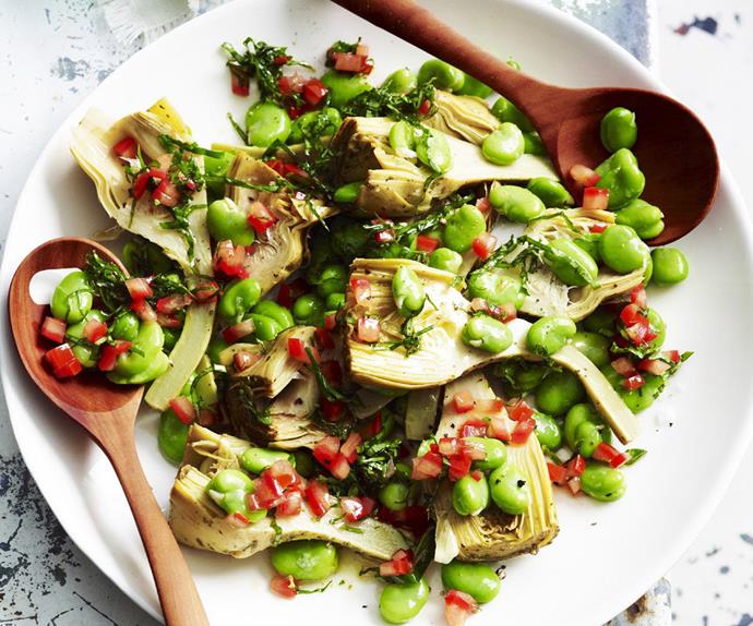 Broad beans and artichokes