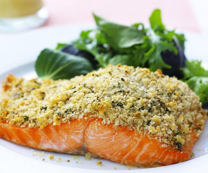 roast trout with spicy herb crust