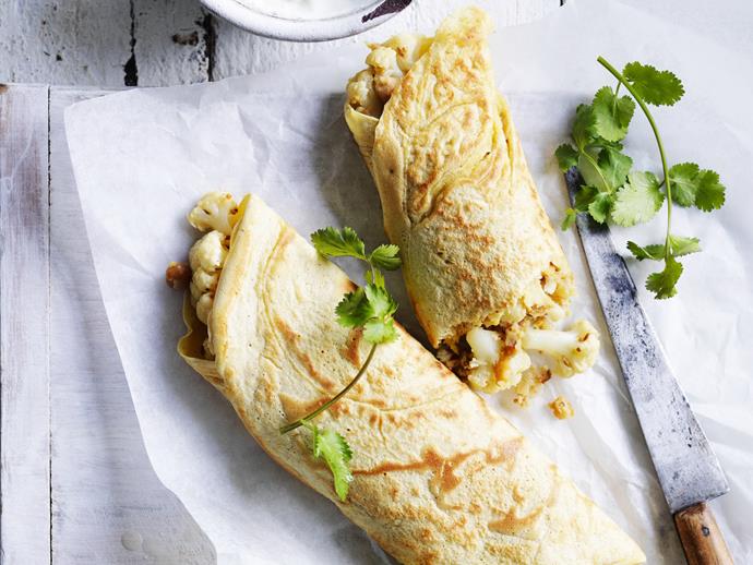**[Spiced chickpea and cauliflower dosa](https://www.womensweeklyfood.com.au/recipes/spiced-chickpea-and-cauliflower-dosa-3652|target="_blank")**