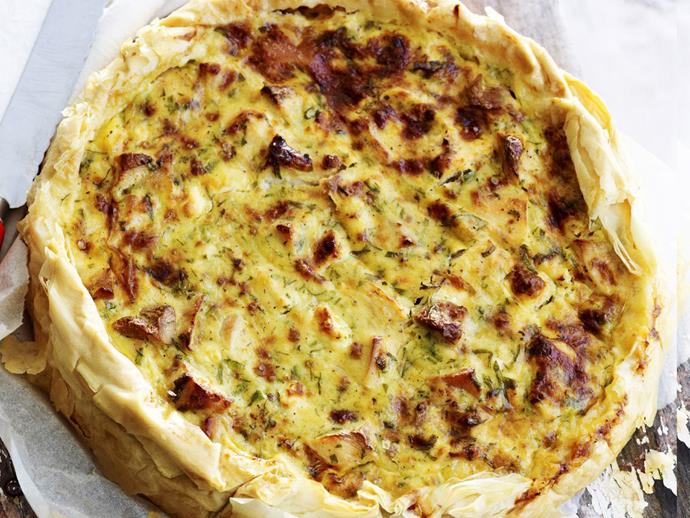 This [chicken filo pie](https://www.womensweeklyfood.com.au/recipes/chicken-filo-pie-9558|target="_blank") makes a great centrepiece for a weekend lunch with friends, or a picnic in the park.