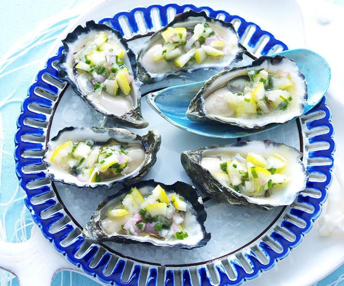 oysters with pickled lemon