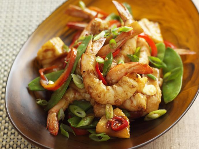 **[Tamarind honey prawns with pineapple](https://www.womensweeklyfood.com.au/recipes/tamarind-honey-prawns-with-pineapple-15194|target="_blank")**

The tamarind and honey work together in this dish to create a lovely sweet and sour flavour combination that compliments the delicate flavour of the prawns beautifully. Your dinner party guests will love it.