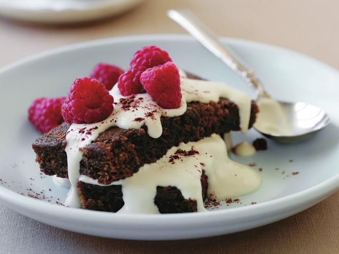Rich, chocolatey [tiramisu cake](http://www.womensweeklyfood.com.au/recipes/tiramisu-cake-with-berries-9131|target="_blank") with mascarpone cream and plump, fresh raspberries makes a fine end to a special dinner.