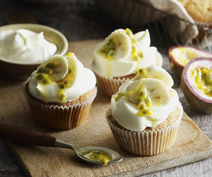 banana & passionfruit   cream cupcakes