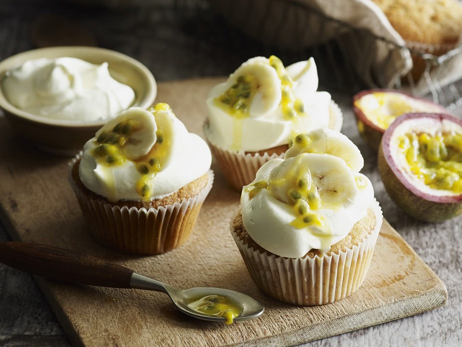 It doesn't get much cuter than these [banana and passionfruit cream cupcakes](https://www.womensweeklyfood.com.au/recipes/banana-and-passionfruit-cream-cupcakes-16290|target="_blank")! 