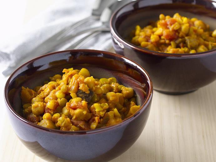 **[Pumpkin and eggplant dhal](https://www.womensweeklyfood.com.au/recipes/pumpkin-and-eggplant-dhal-15225|target="_blank")**

There are countless versions of dhal, all equally healthy and delicious. Try our warming pumpkin and eggplant version for a hearty  meat-free meal. Serve with Indian flatbread to mop up every bite.