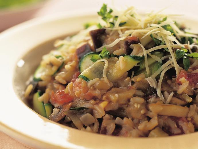 [Vegetable risotto](https://www.womensweeklyfood.com.au/recipes/vegetable-risotto-8898|target="_blank")

A North Italian vegetable and rice dish cooked in broth to a creamy consistency.