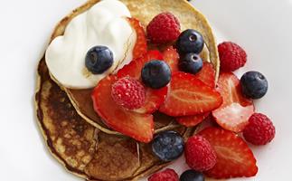 buckwheat pancakes  with mixed berries