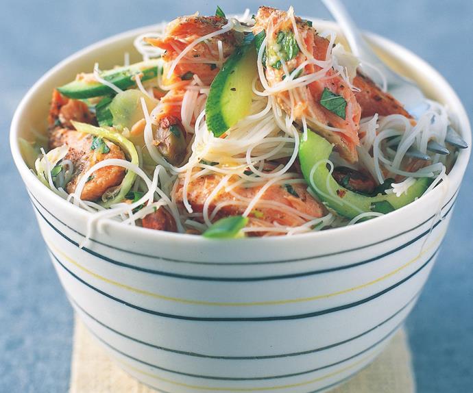 Hot-smoked trout and vermicelli salad