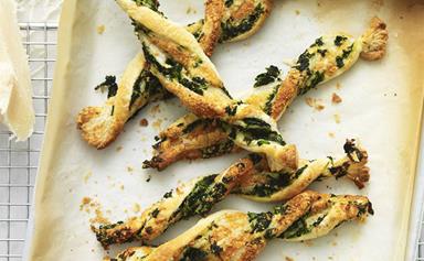 Cheese and spinach twists