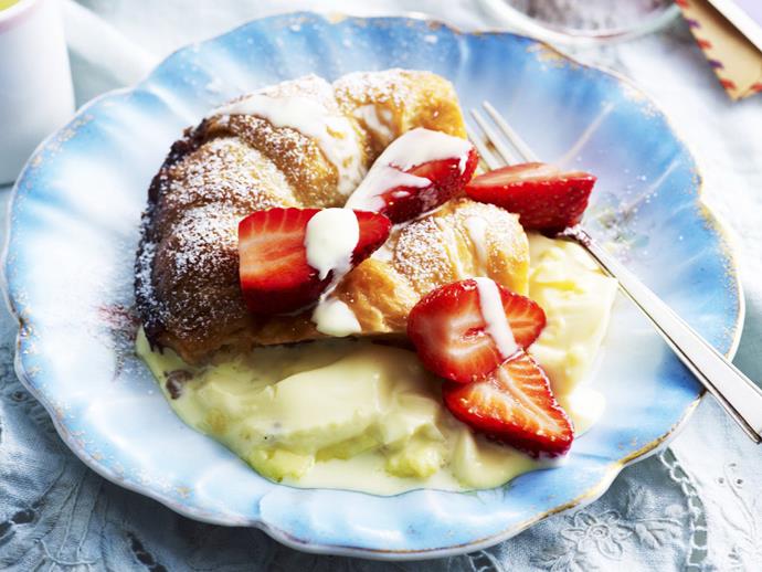 **[Croissant custard pudding with strawberries](https://www.womensweeklyfood.com.au/recipes/croissant-custard-pudding-with-strawberries-7748|target="_blank")**