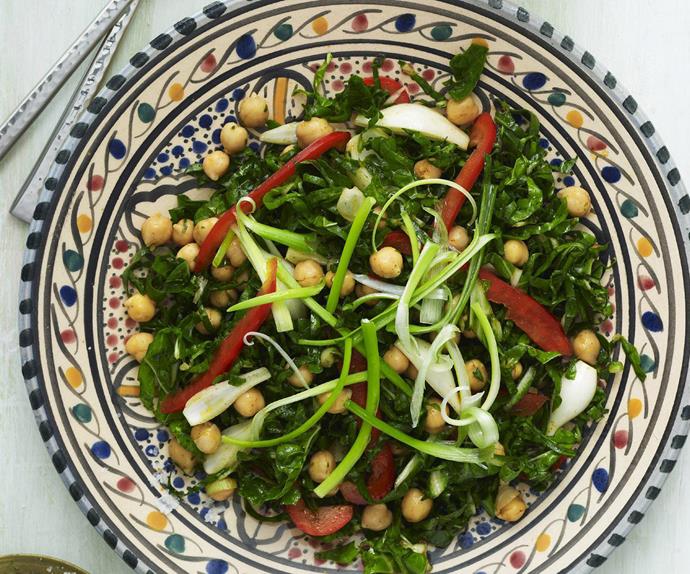 Chickpea and silver beet salad