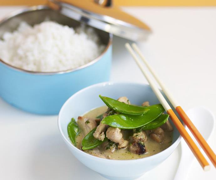 green curry chicken with snow peas