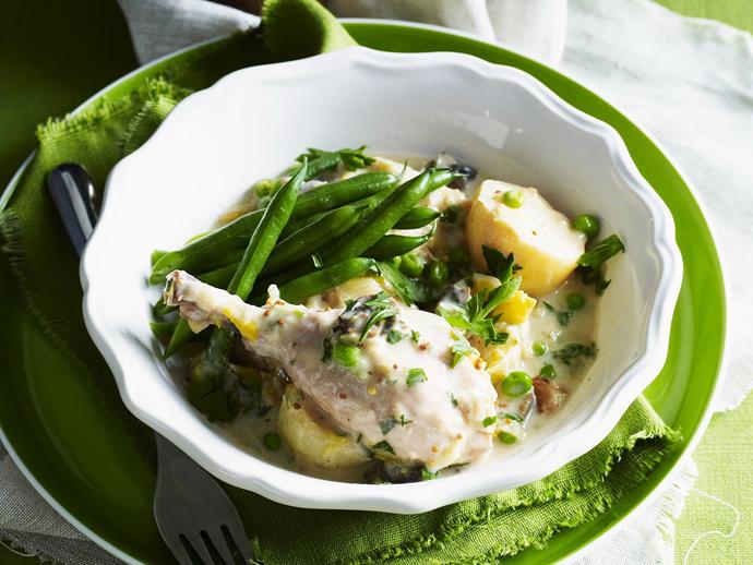 It's a [chicken casserole](https://www.womensweeklyfood.com.au/recipes/mustard-chicken-casserole-6132|target="_blank") like no other; big flavours from mustard, thyme, and white wine define this dish.