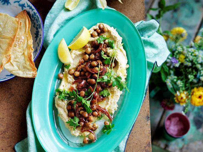 **[Roasted parsnip hummus with warm spiced chick peas](https://www.womensweeklyfood.com.au/recipes/roasted-parsnip-hummus-with-warm-spiced-chick-peas-16535|target="_blank")**

The perfect healthy snack. This roasted parsnip hummus is topped with caramelised onions and chickpeas that will keep you reaching for more.