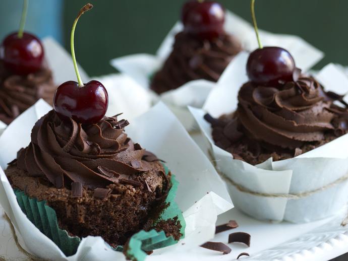 [Chocolate cherry cupcakes](https://www.womensweeklyfood.com.au/recipes/chocolate-cherry-cupcakes-11620|target="_blank")