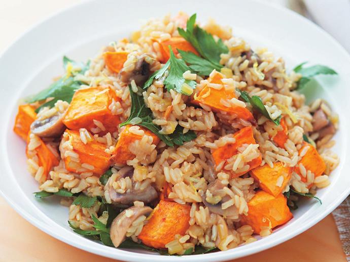 **[Brown rice pilaf](https://www.womensweeklyfood.com.au/recipes/brown-rice-pilaf-10796|target="_blank")**

Loaded with roasted kumara and pan-fried mushrooms, this healthy pilaf is great for a mid-week dinner and also makes for a tasty packed lunch.
