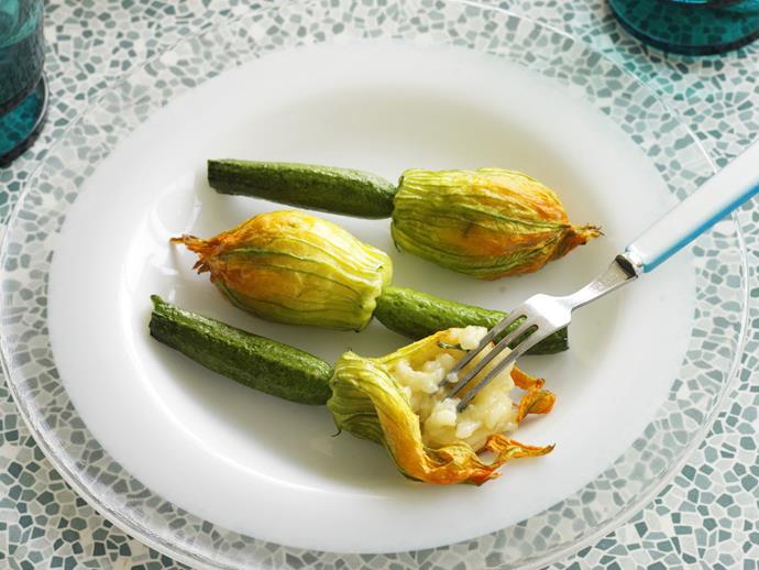 **[Risotto-filled zucchini flowers](https://www.womensweeklyfood.com.au/recipes/risotto-filled-zucchini-flowers-10242|target="_blank")**

These delicious risotto-filled zucchini flowers are a real treat for guests, though you could simply use lemon and chilli ricotta if you want a simpler recipe.
