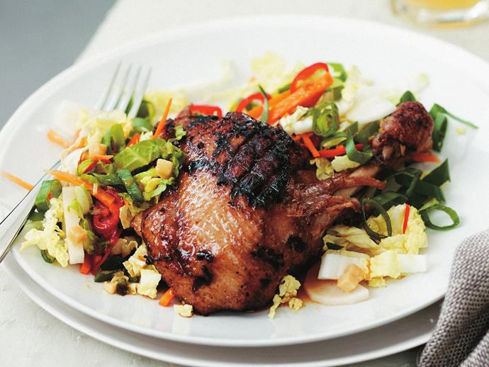 **[Japanese-style duck with cabbage and daikon salad](https://www.womensweeklyfood.com.au/recipes/japanese-style-duck-with-cabbage-and-daikon-salad-9200|target="_blank")**

The flavours of this sticky duck are spectacular and team perfectly with the refreshing cabbage and radish salad.