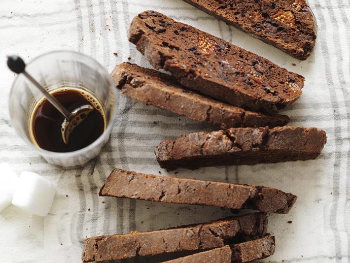 **[Chocolate and fig biscotti](https://www.womensweeklyfood.com.au/recipes/chocolate-and-fig-biscotti-8730|target="_blank")**

These crunchy Italian biscuits go wonderfully with hot espresso coffee.
