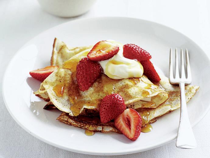 **[Classic crepes with strawberries and cream](https://www.womensweeklyfood.com.au/recipes/crepes-with-strawberries-and-cream-8102|target="_blank")**