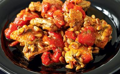 Chicken and red pepper stew