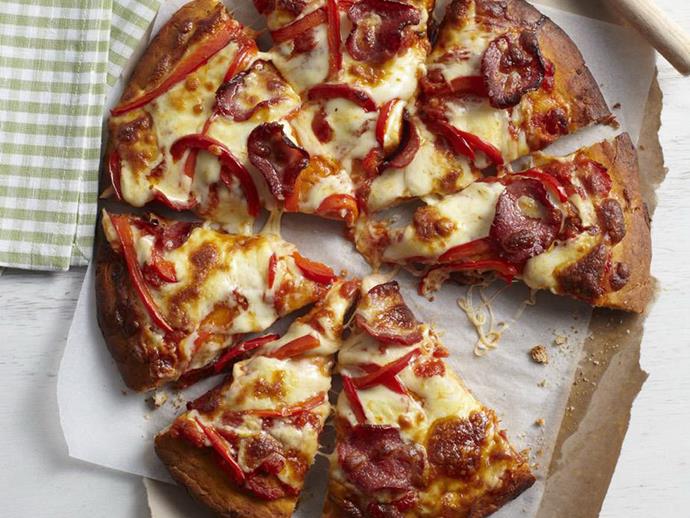 **[Pepperoni pizza](https://www.womensweeklyfood.com.au/recipes/pepperoni-pizza-28581|target="_blank")**

A classic Italian dish, the brilliant combination of thinly spiced spicy pepperoni, capsicum and cheese makes every mouthful of this tasty pizza an absolute joy.
